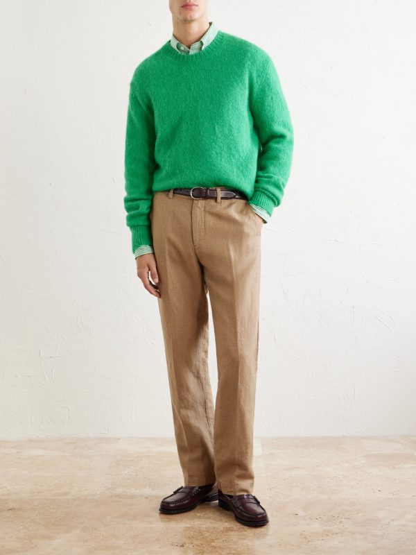 Straight-Leg Cotton and Linen-Blend Trousers - OU Straight-Leg Cotton and Linen-Blend Trousers - OU