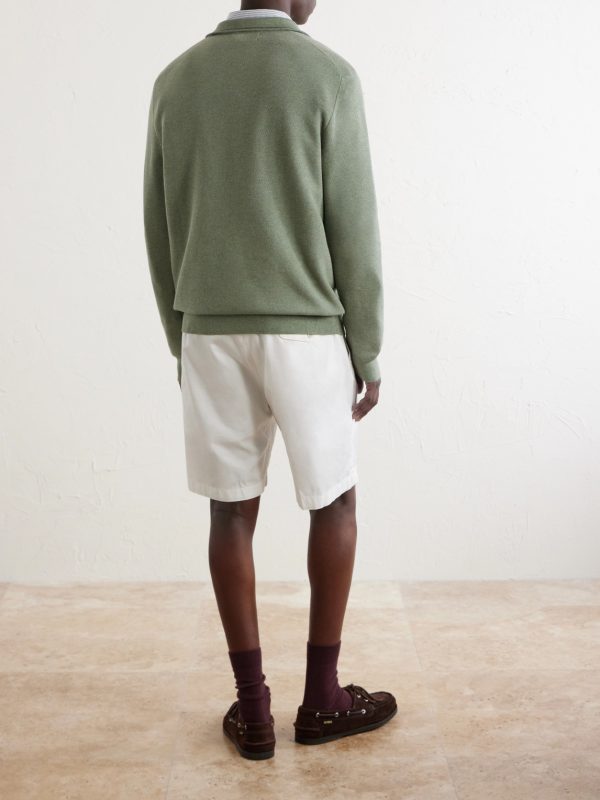 Logo-Embroidered Cotton Half-Zip Sweater - BK Logo-Embroidered Cotton Half-Zip Sweater - BK