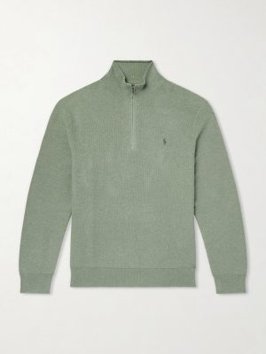 Logo-Embroidered Cotton Half-Zip Sweater Logo-Embroidered Cotton Half-Zip Sweater