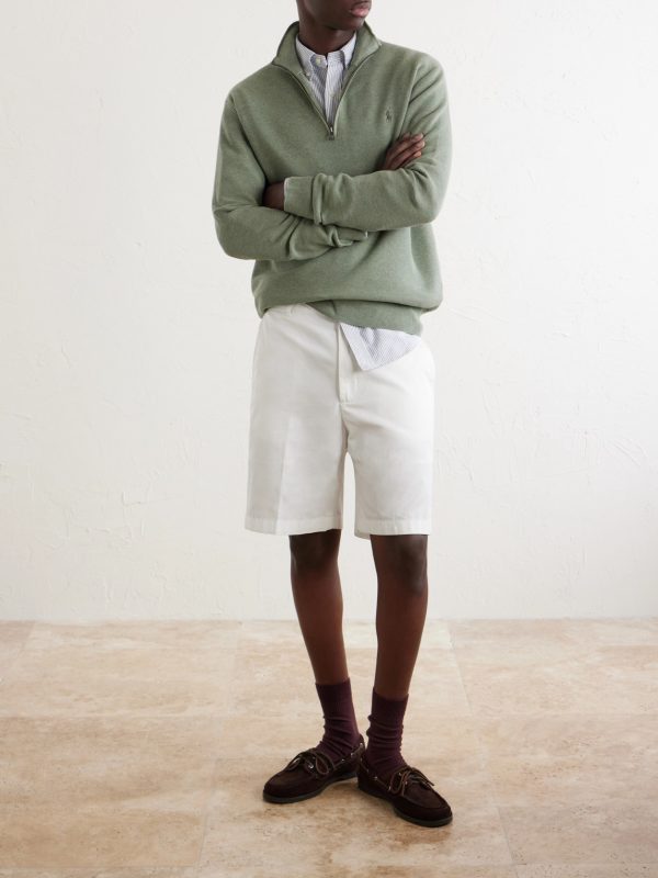 Logo-Embroidered Cotton Half-Zip Sweater - OU Logo-Embroidered Cotton Half-Zip Sweater - OU