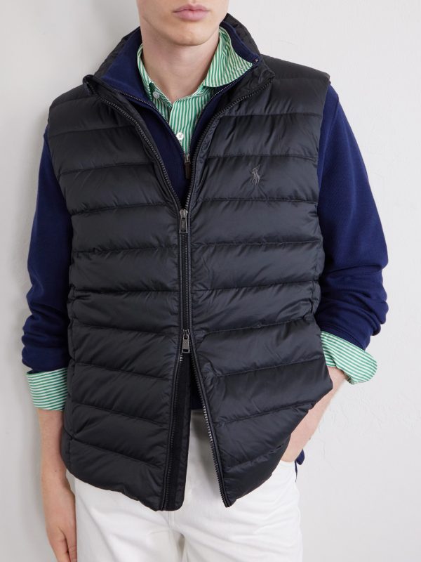 Logo-Embroidered Quilted Shell Down Gilet - CU Logo-Embroidered Quilted Shell Down Gilet - CU