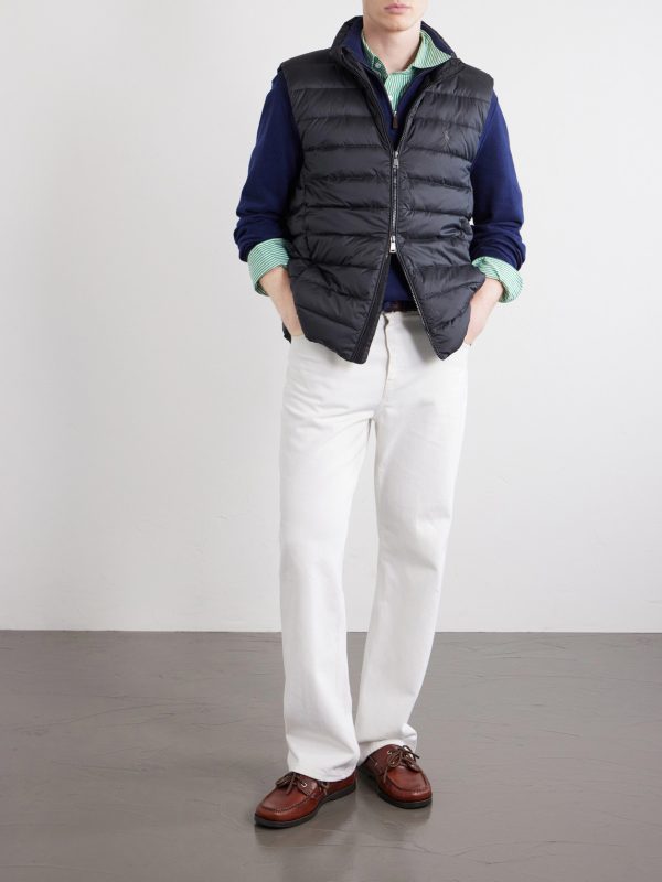 Logo-Embroidered Quilted Shell Down Gilet - OU Logo-Embroidered Quilted Shell Down Gilet - OU