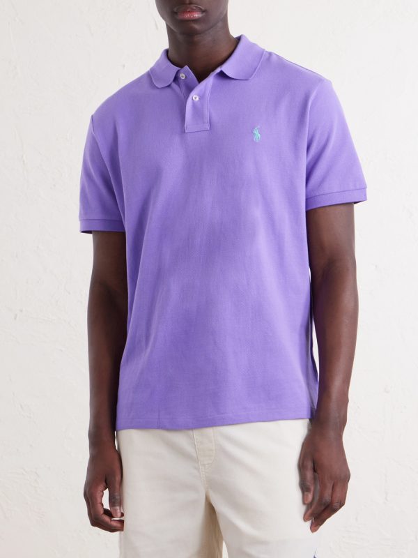 Logo-Embroidered Cotton-Piqué Polo Shirt - FR Logo-Embroidered Cotton-Piqué Polo Shirt - FR