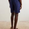 Straight-Leg Linen Shorts - BK Straight-Leg Linen Shorts - BK