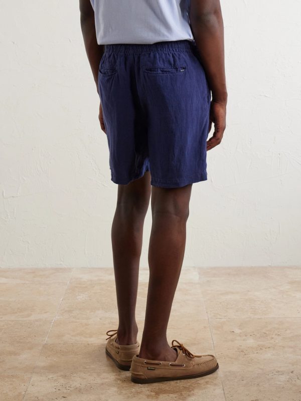 Straight-Leg Linen Shorts - BK Straight-Leg Linen Shorts - BK