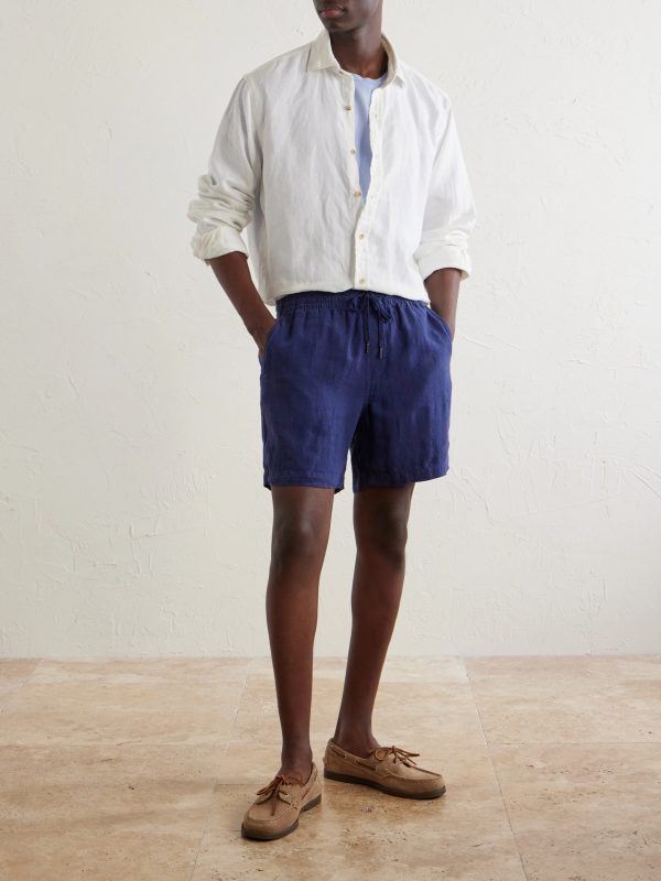 Straight-Leg Linen Shorts - OU Straight-Leg Linen Shorts - OU