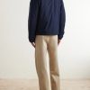 Leather and Suede-Trimmed Gabardine Jacket - BK Leather and Suede-Trimmed Gabardine Jacket - BK