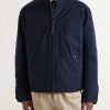 Leather and Suede-Trimmed Gabardine Jacket - FR Leather and Suede-Trimmed Gabardine Jacket - FR