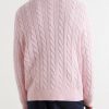 Logo-Embroidered Cable-Knit Cotton Sweater - BK