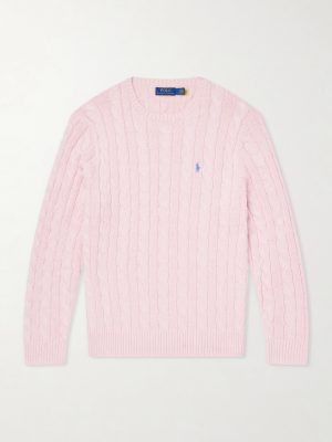 Logo-Embroidered Cable-Knit Cotton Sweater Logo-Embroidered Cable-Knit Cotton Sweater