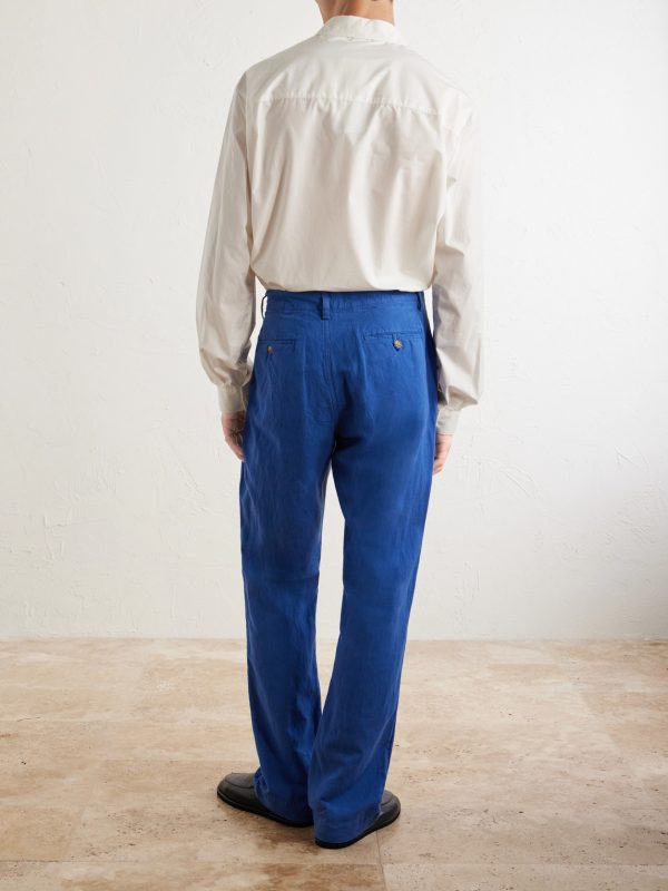 Straight-Leg Linen and Cotton-Blend Trousers - BK Straight-Leg Linen and Cotton-Blend Trousers - BK