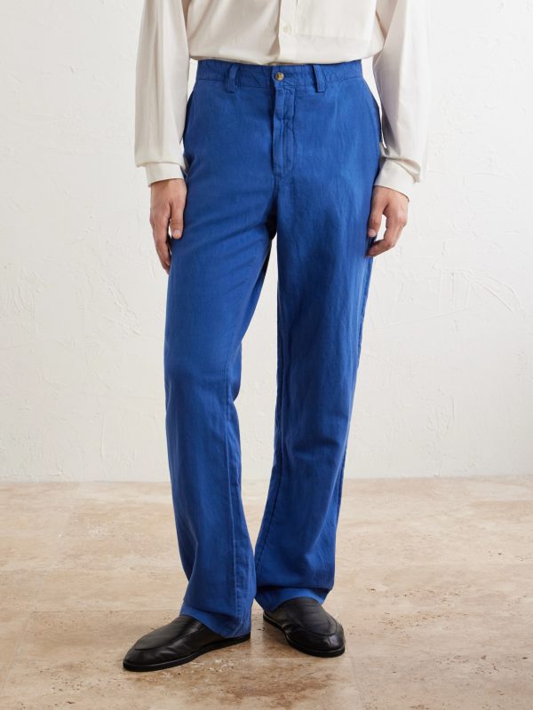 Straight-Leg Linen and Cotton-Blend Trousers - FR Straight-Leg Linen and Cotton-Blend Trousers - FR
