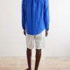 Logo-Embroidered Cotton Shirt - BK Logo-Embroidered Cotton Shirt - BK