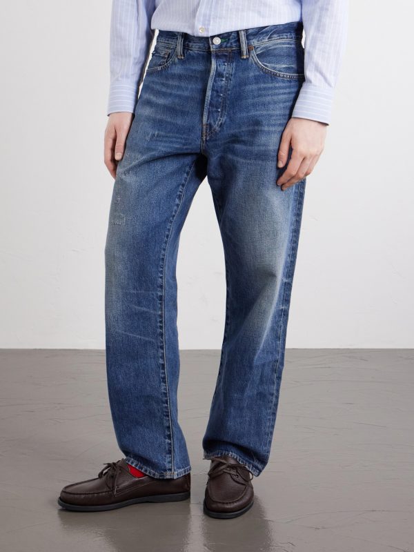 Straight-Leg Distressed Jeans - FR Straight-Leg Distressed Jeans - FR