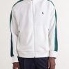 Logo-Embroidered Striped Cotton-Jersey Zip-Up Sweatshirt - FR