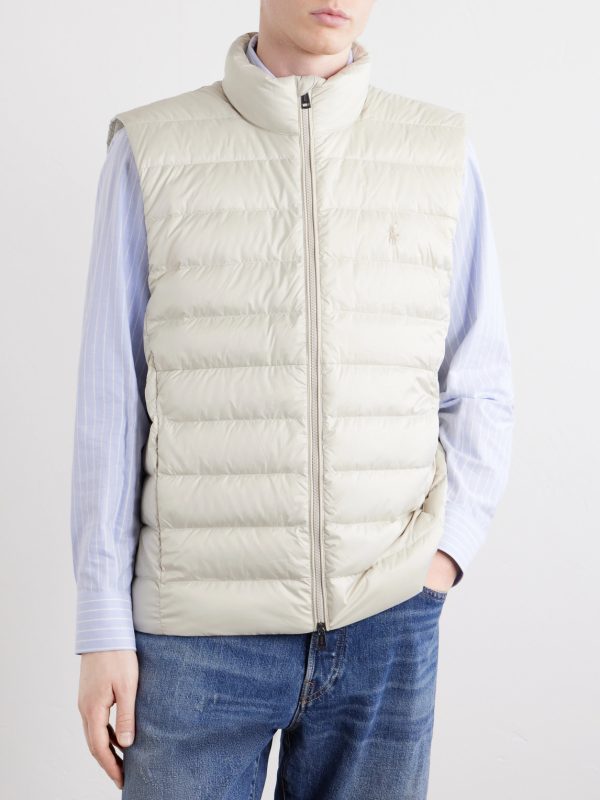 Logo-Embroidered Quilted Shell Down Gilet - FR Logo-Embroidered Quilted Shell Down Gilet - FR