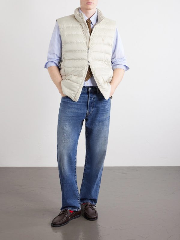 Logo-Embroidered Quilted Shell Down Gilet - OU Logo-Embroidered Quilted Shell Down Gilet - OU