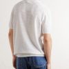 Logo-Embroidered Cotton and Linen-Blend Polo Shirt - BK Logo-Embroidered Cotton and Linen-Blend Polo Shirt - BK