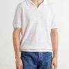 Logo-Embroidered Cotton and Linen-Blend Polo Shirt - FR Logo-Embroidered Cotton and Linen-Blend Polo Shirt - FR