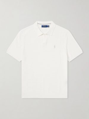Logo-Embroidered Cotton and Linen-Blend Polo Shirt Logo-Embroidered Cotton and Linen-Blend Polo Shirt