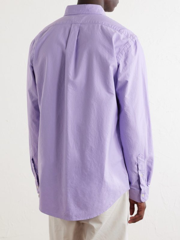 Logo-Embroidered Cotton Shirt - BK Logo-Embroidered Cotton Shirt - BK