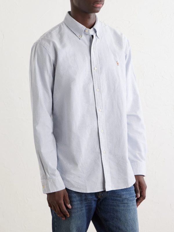 Logo-Embroidered Striped Cotton Shirt - FR Logo-Embroidered Striped Cotton Shirt - FR