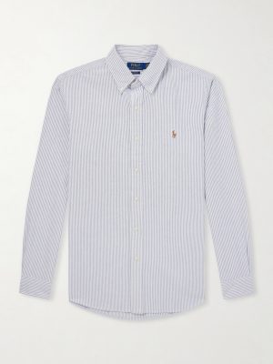 Logo-Embroidered Striped Cotton Shirt Logo-Embroidered Striped Cotton Shirt