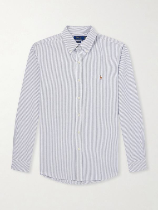 Logo-Embroidered Striped Cotton Shirt Logo-Embroidered Striped Cotton Shirt