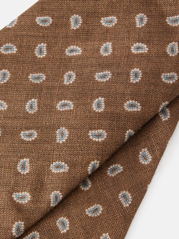 8cm Paisley-Print Linen Tie - CU