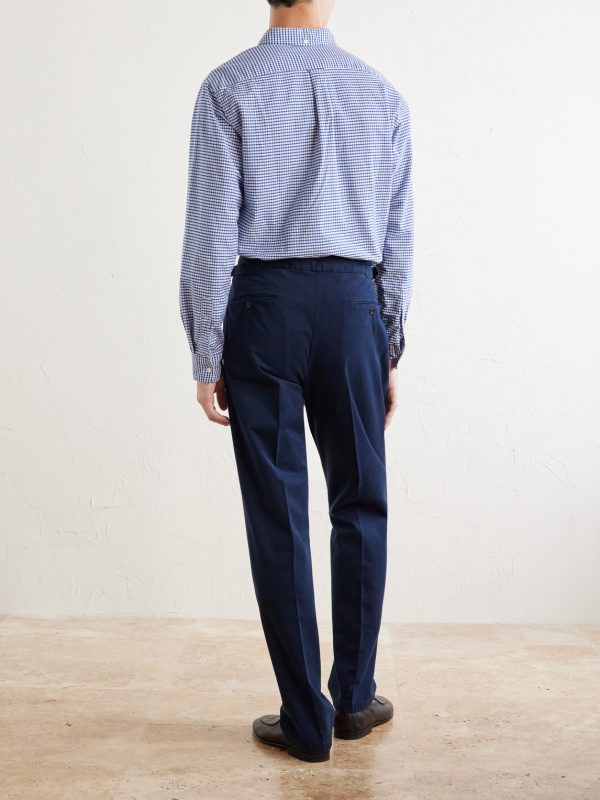 Straight-Leg Stretch Cotton-Blend Trousers - BK Straight-Leg Stretch Cotton-Blend Trousers - BK