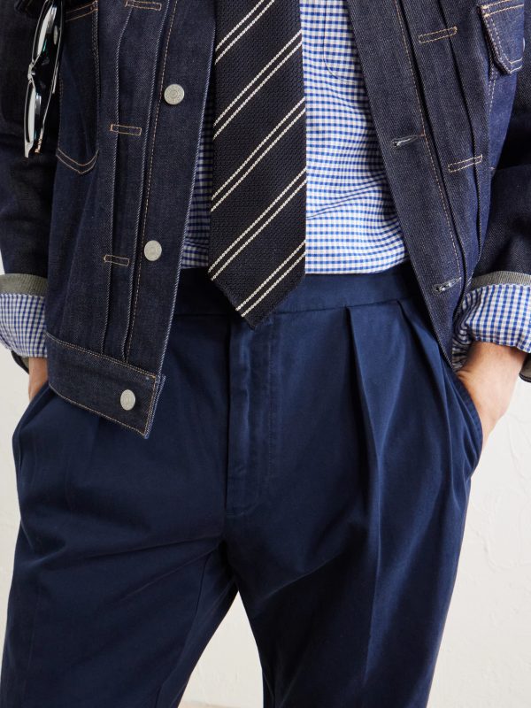 Straight-Leg Stretch Cotton-Blend Trousers - CU Straight-Leg Stretch Cotton-Blend Trousers - CU