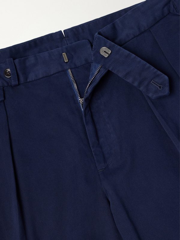 Straight-Leg Stretch Cotton-Blend Trousers - E1 Straight-Leg Stretch Cotton-Blend Trousers - E1
