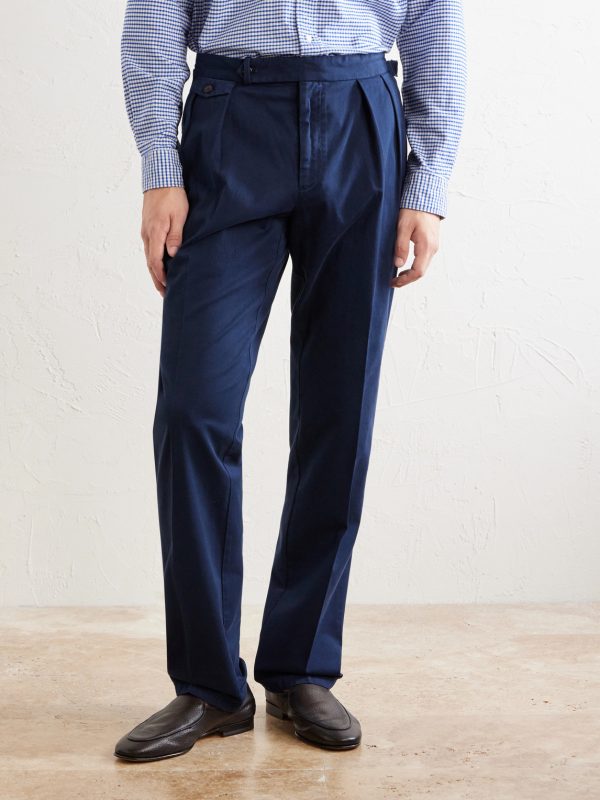 Straight-Leg Stretch Cotton-Blend Trousers - FR Straight-Leg Stretch Cotton-Blend Trousers - FR