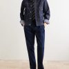 Straight-Leg Stretch Cotton-Blend Trousers - OU Straight-Leg Stretch Cotton-Blend Trousers - OU