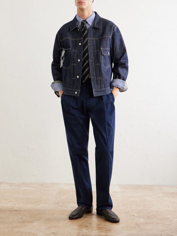 Straight-Leg Stretch Cotton-Blend Trousers - OU Straight-Leg Stretch Cotton-Blend Trousers - OU