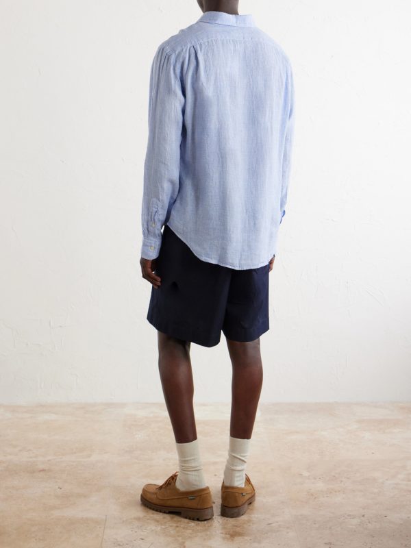 Checked-Woven Linen Shirt - BK Checked-Woven Linen Shirt - BK