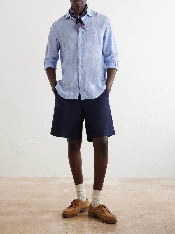 Checked-Woven Linen Shirt - OU Checked-Woven Linen Shirt - OU