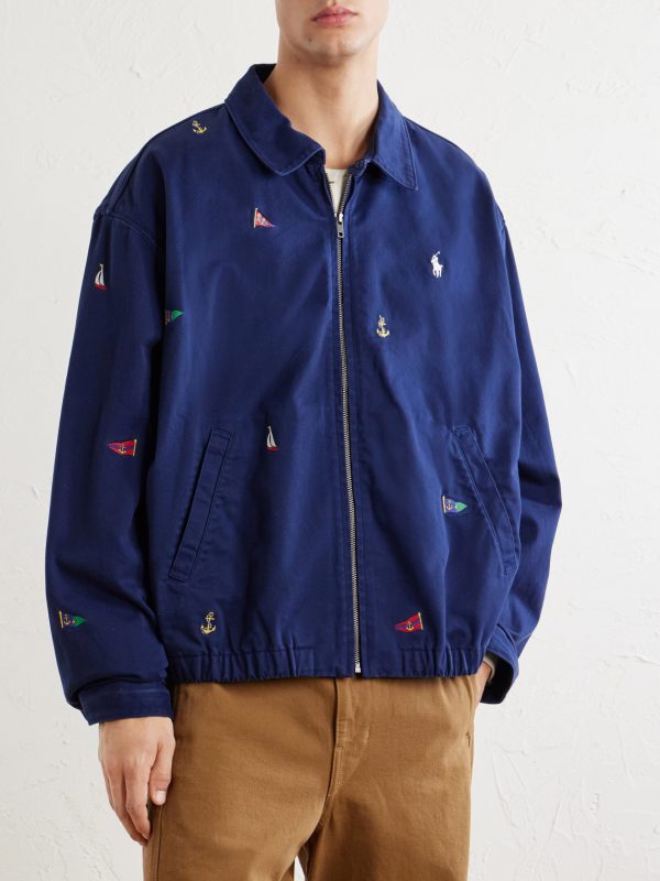 Logo-Embroidered Cotton-Twill Blouson Jacket - FR Logo-Embroidered Cotton-Twill Blouson Jacket - FR