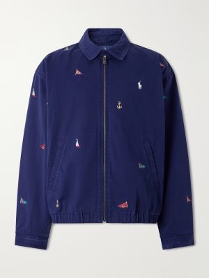 Logo-Embroidered Cotton-Twill Blouson Jacket