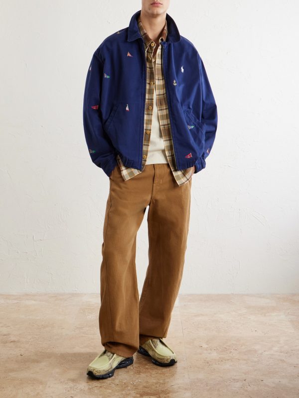 Logo-Embroidered Cotton-Twill Blouson Jacket - OU Logo-Embroidered Cotton-Twill Blouson Jacket - OU
