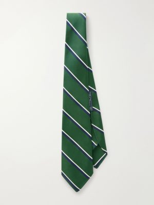 9cm Striped Silk and Cotton-Blend Twill Tie