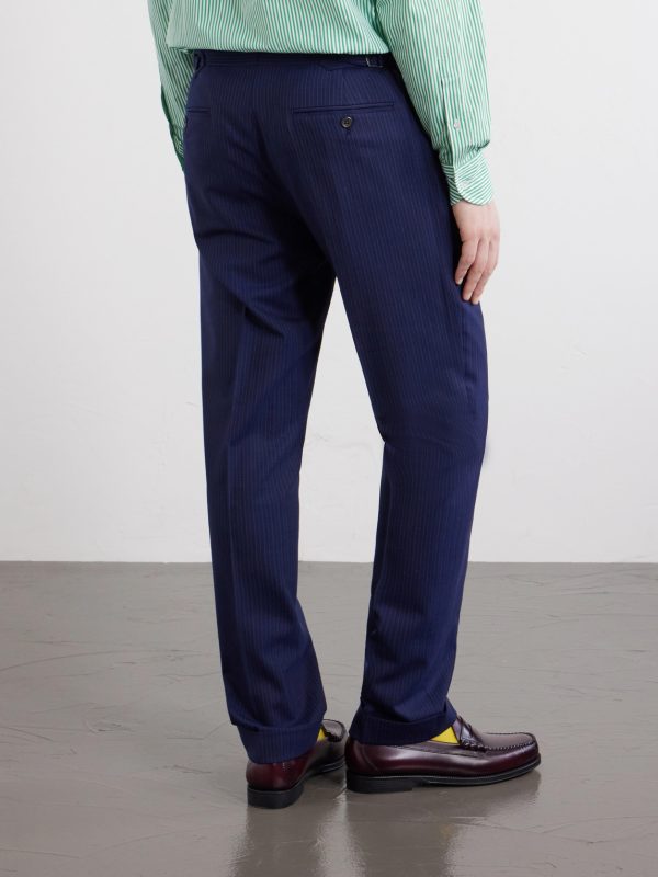 Straight-Leg Pinstriped Wool-Blend Suit Trousers - BK Straight-Leg Pinstriped Wool-Blend Suit Trousers - BK