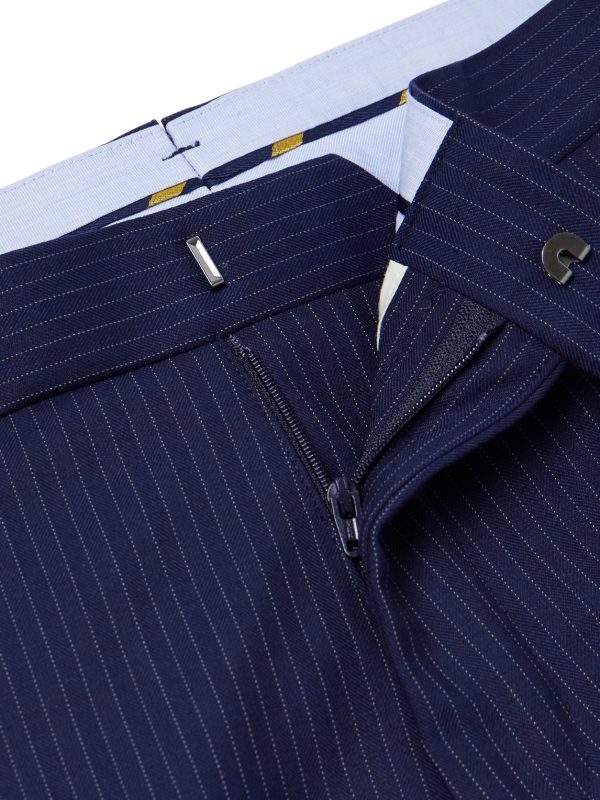 Straight-Leg Pinstriped Wool-Blend Suit Trousers - E1 Straight-Leg Pinstriped Wool-Blend Suit Trousers - E1