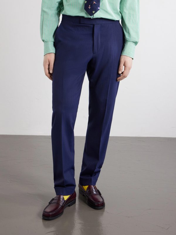 Straight-Leg Pinstriped Wool-Blend Suit Trousers - FR Straight-Leg Pinstriped Wool-Blend Suit Trousers - FR