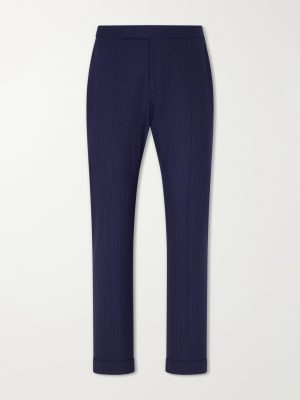 Straight-Leg Pinstriped Wool-Blend Suit Trousers Straight-Leg Pinstriped Wool-Blend Suit Trousers