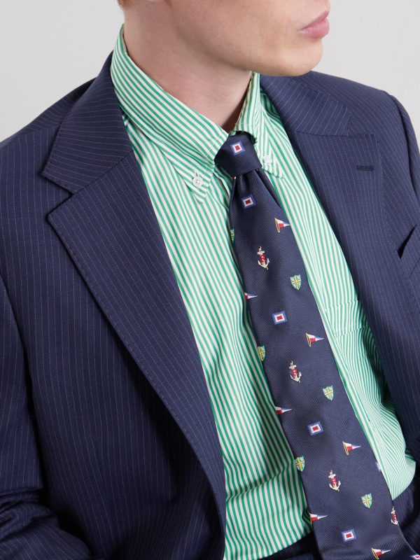 8cm Embroidered Silk Tie - FR 8cm Embroidered Silk Tie - FR