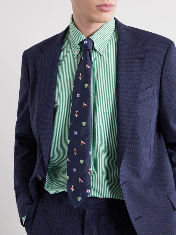 8cm Embroidered Silk Tie - OU 8cm Embroidered Silk Tie - OU