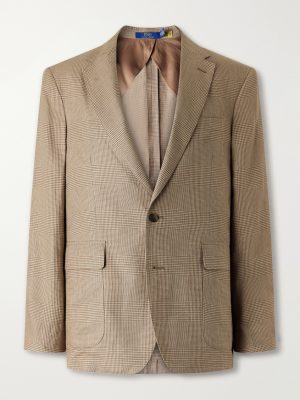 Houndstooth Linen-Blend Blazer Houndstooth Linen-Blend Blazer