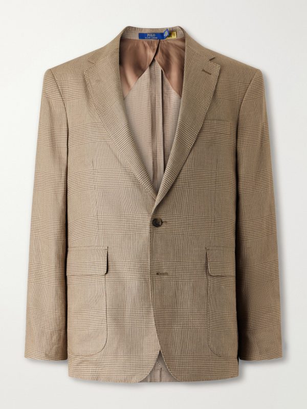 Houndstooth Linen-Blend Blazer Houndstooth Linen-Blend Blazer