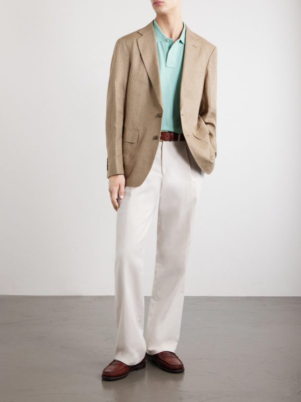 Houndstooth Linen-Blend Blazer - OU Houndstooth Linen-Blend Blazer - OU